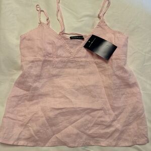 Brandy Melville pink tie up singlet